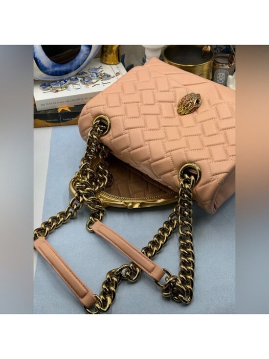 🆕 KURT GEIGER LONDON 🧿 NWOT Large Kensington Long Flap East West Bag, Peach